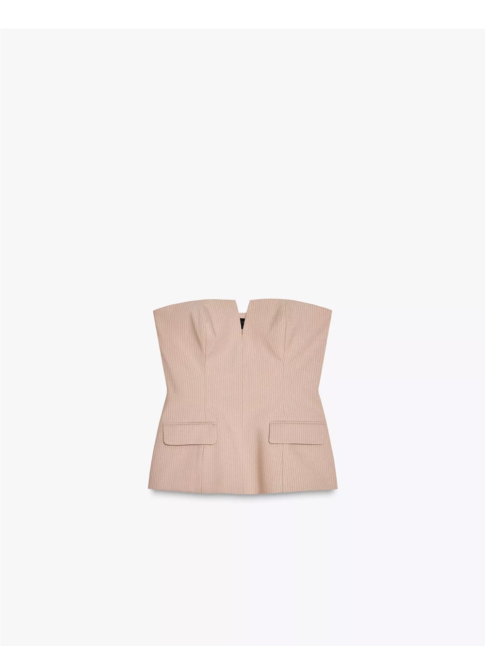 Zara Strapless Structured Bustier Top in Blush Beige